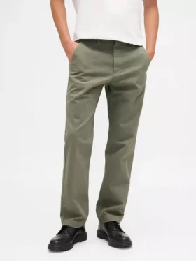 Schwere Twill-Khakihose in lockerer, gerader Passform