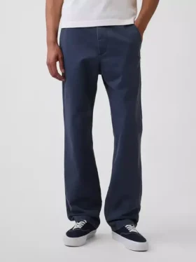 Schwere Twill-Khakihose in lockerer, gerader Passform