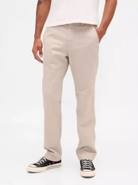 Schwere Twill-Khakihose in lockerer, gerader Passform