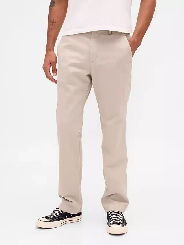 Schwere Twill-Khakihose in lockerer, gerader Passform