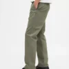 Schwere Twill-Khakihose in lockerer, gerader Passform
