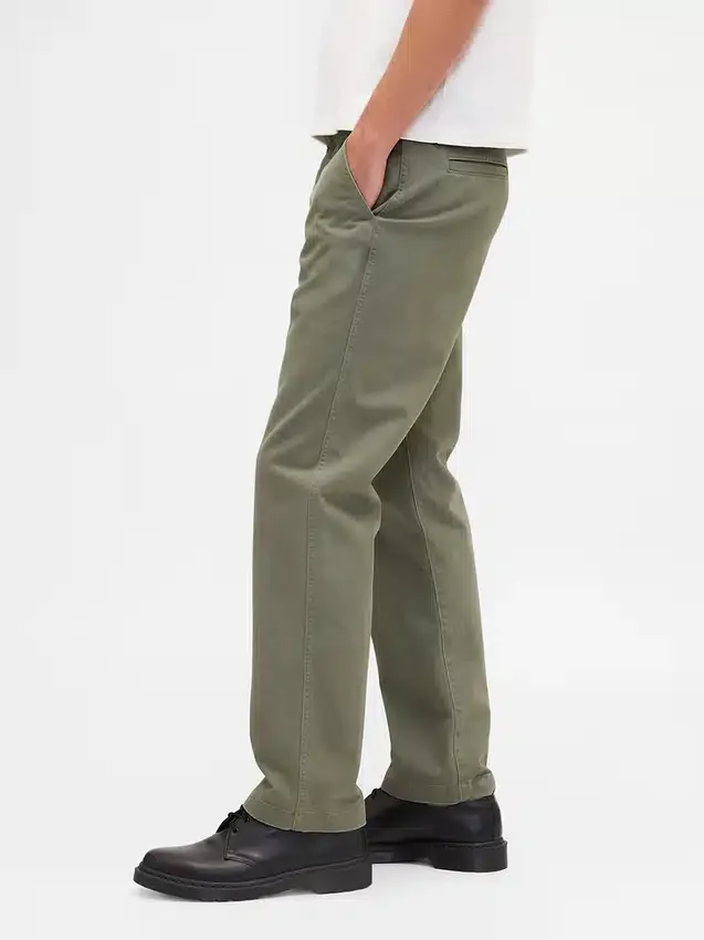 Schwere Twill-Khakihose in lockerer, gerader Passform
