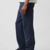 Schwere Twill-Khakihose in lockerer, gerader Passform