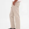 Schwere Twill-Khakihose in lockerer, gerader Passform