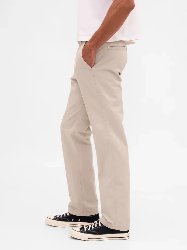 Schwere Twill-Khakihose in lockerer, gerader Passform