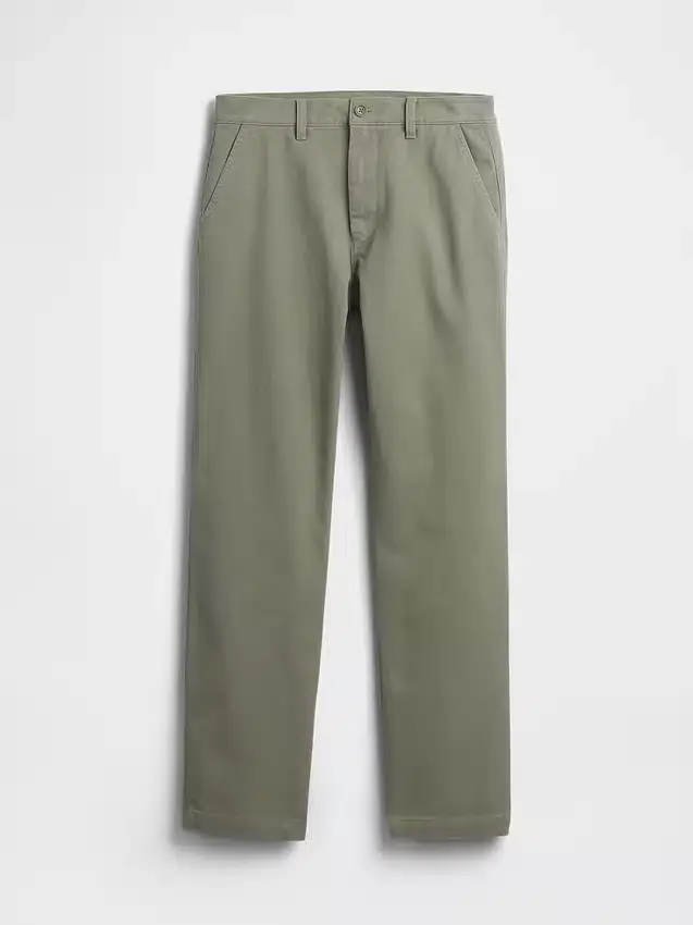 Schwere Twill-Khakihose in lockerer, gerader Passform