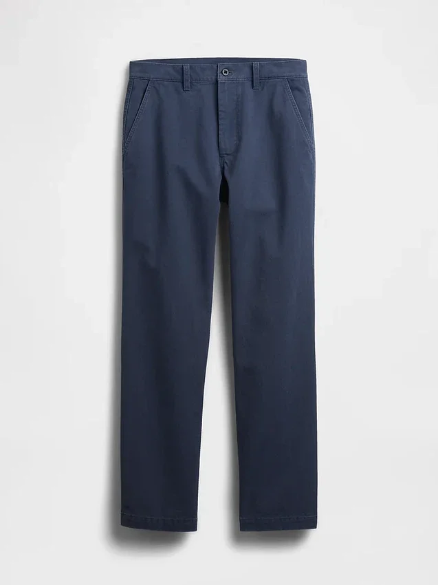 Schwere Twill-Khakihose in lockerer, gerader Passform