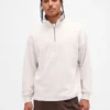 Schwerer, übergroßer Pullover mit Logo und Viertelreißverschluss