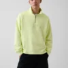 Schwerer, übergroßer Pullover mit Logo und Viertelreißverschluss