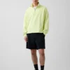 Schwerer, übergroßer Pullover mit Logo und Viertelreißverschluss