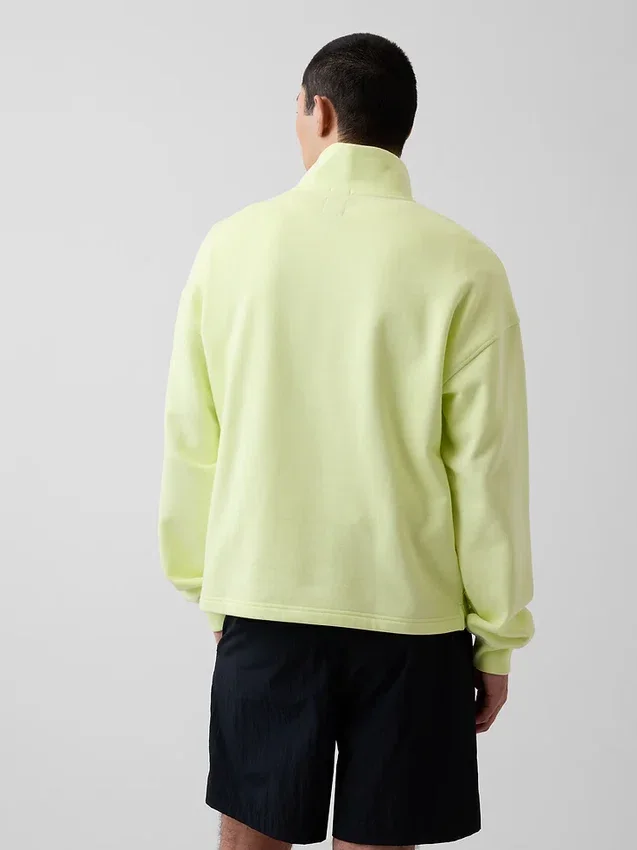 Schwerer, übergroßer Pullover mit Logo und Viertelreißverschluss