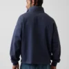 Schwerer, übergroßer Pullover mit Logo und Viertelreißverschluss