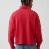 Schwerer, übergroßer Pullover mit Logo und Viertelreißverschluss