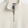 Schwerer, übergroßer Pullover mit Logo und Viertelreißverschluss