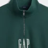 Schwerer, übergroßer Pullover mit Logo und Viertelreißverschluss