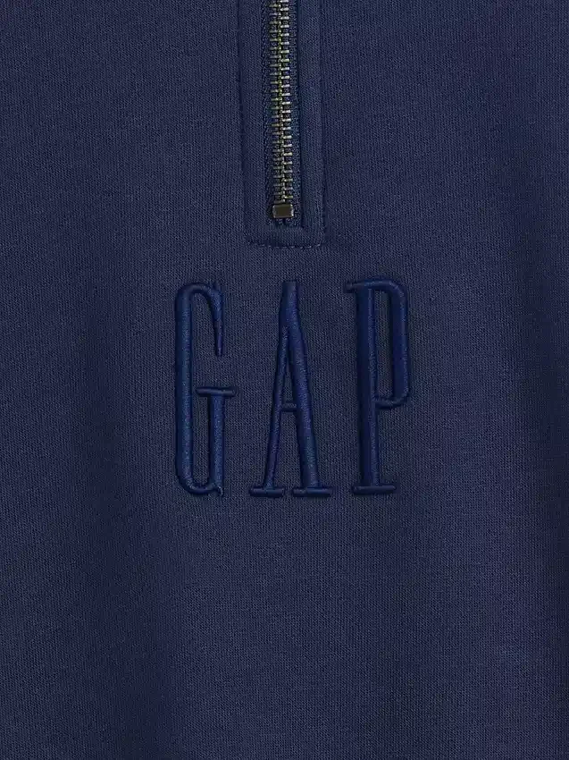 Schwerer, übergroßer Pullover mit Logo und Viertelreißverschluss