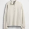 Schwerer, übergroßer Pullover mit Logo und Viertelreißverschluss