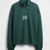 Schwerer, übergroßer Pullover mit Logo und Viertelreißverschluss