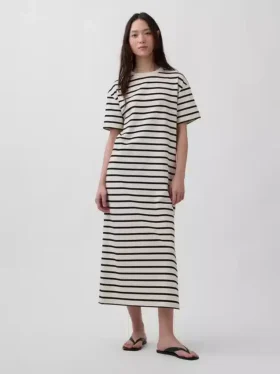 Schweres, übergroßes Maxi-T-Shirt-Kleid