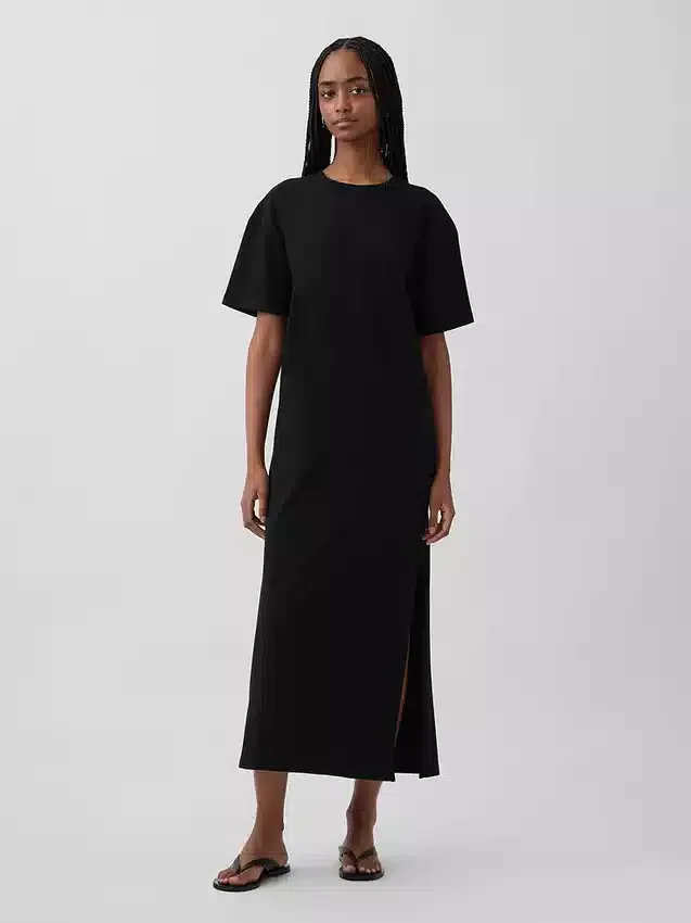 Schweres, übergroßes Maxi-T-Shirt-Kleid