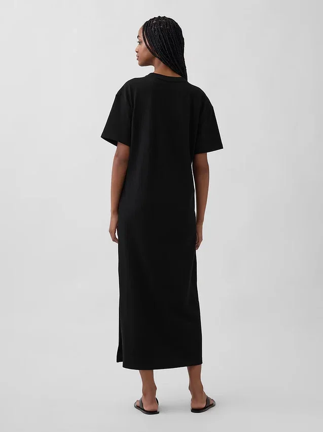 Schweres, übergroßes Maxi-T-Shirt-Kleid