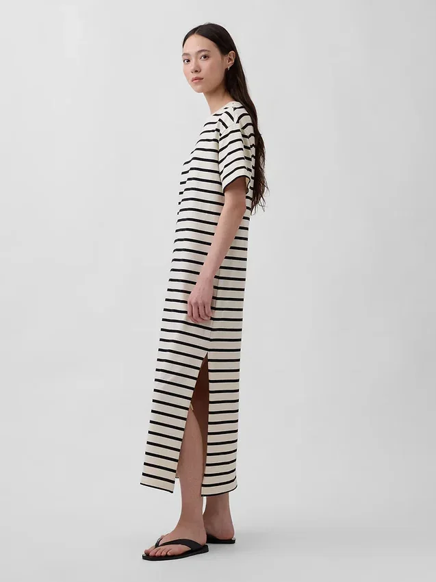 Schweres, übergroßes Maxi-T-Shirt-Kleid
