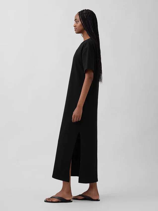 Schweres, übergroßes Maxi-T-Shirt-Kleid