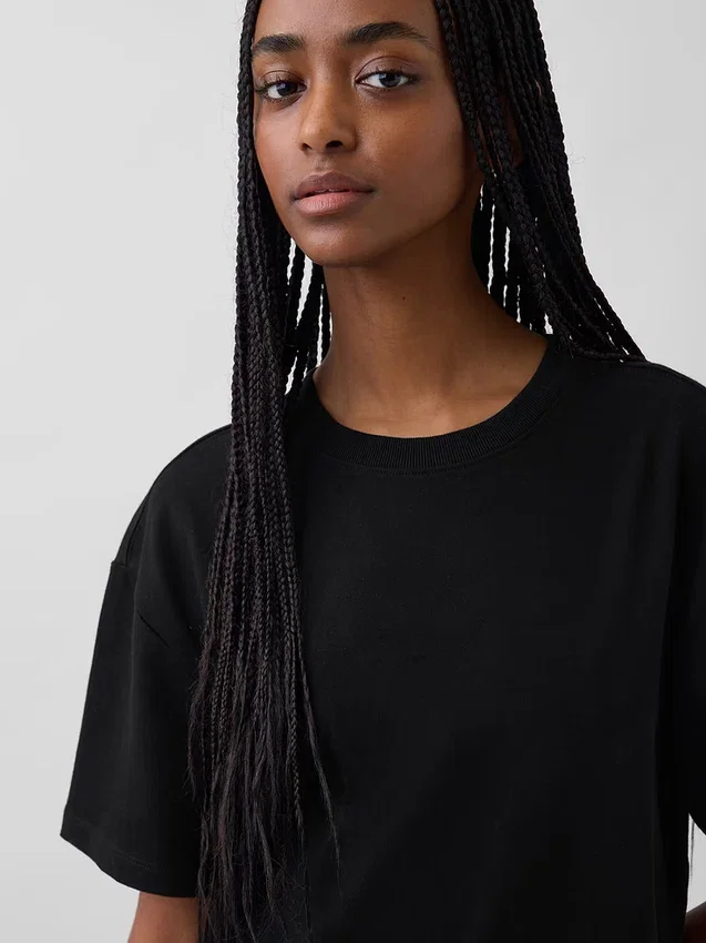 Schweres, übergroßes Maxi-T-Shirt-Kleid