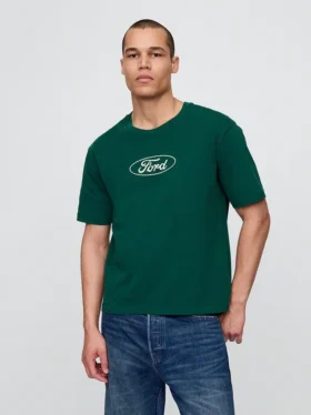 Schweres Ford-Crop-T-Shirt mit Aufdruck