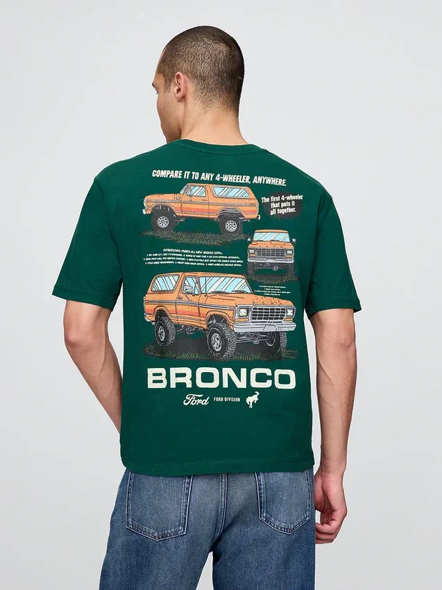 Schweres Ford-Crop-T-Shirt mit Aufdruck