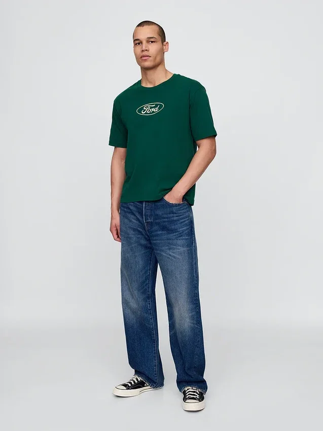 Schweres Ford-Crop-T-Shirt mit Aufdruck