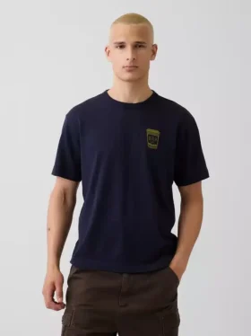 Schweres, locker sitzendes T-Shirt mit Aufdruck