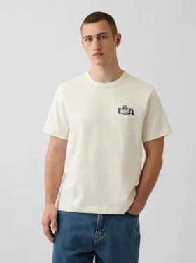 Schweres, locker sitzendes T-Shirt mit Aufdruck