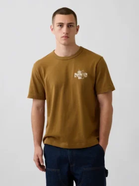 Schweres, locker sitzendes T-Shirt mit Aufdruck