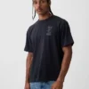 Schweres, locker sitzendes T-Shirt mit Aufdruck