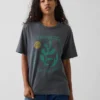 Schweres, locker sitzendes T-Shirt mit Aufdruck