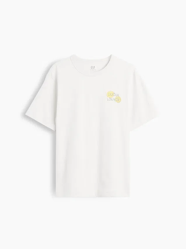 Schweres, locker sitzendes T-Shirt mit Aufdruck