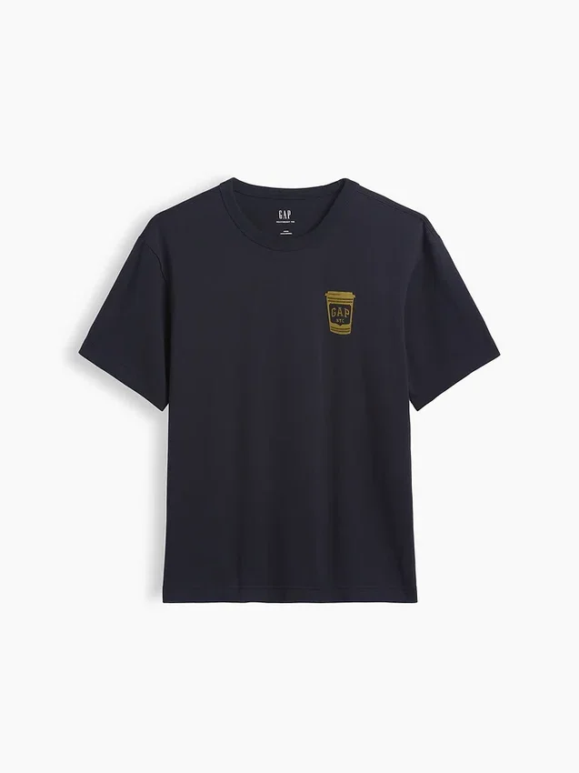 Schweres, locker sitzendes T-Shirt mit Aufdruck