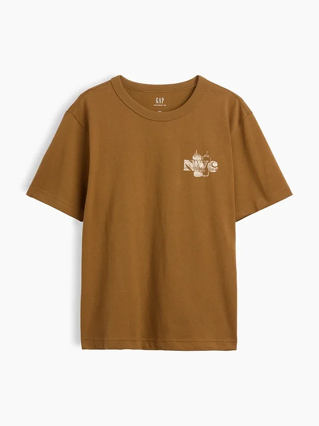 Schweres, locker sitzendes T-Shirt mit Aufdruck
