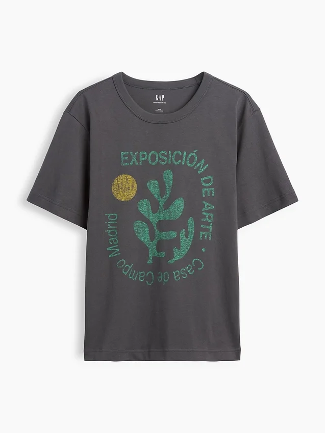 Schweres, locker sitzendes T-Shirt mit Aufdruck