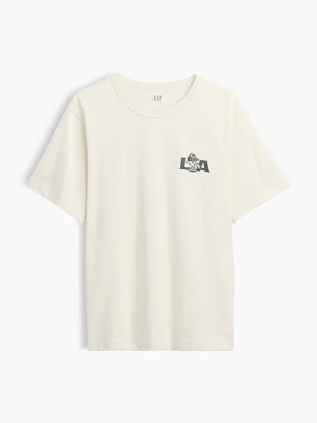 Schweres, locker sitzendes T-Shirt mit Aufdruck