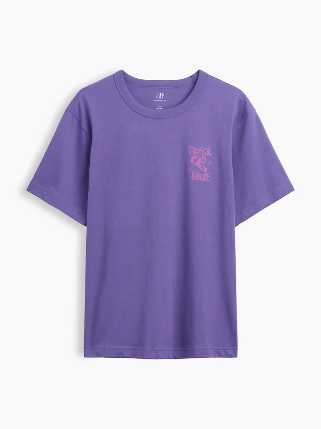 Schweres, locker sitzendes T-Shirt mit Aufdruck