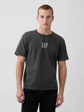 Schweres, locker sitzendes T-Shirt mit Logo