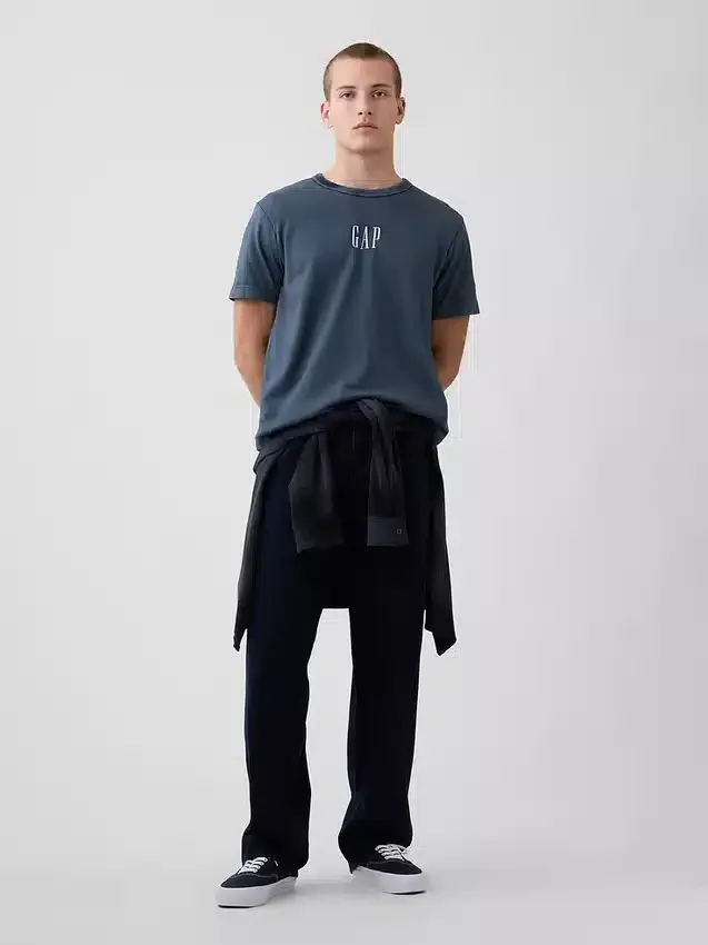 Schweres, locker sitzendes T-Shirt mit Logo