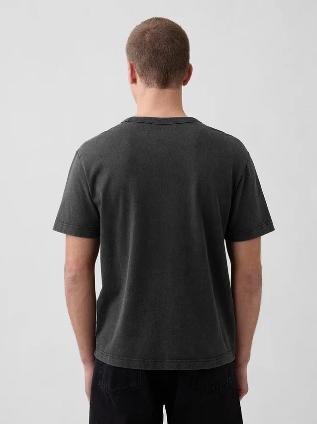 Schweres, locker sitzendes T-Shirt mit Logo