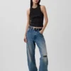Schweres Tanktop mit Rippbündchen und Neckholder-Ausschnitt