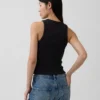 Schweres Tanktop mit Rippbündchen und Neckholder-Ausschnitt