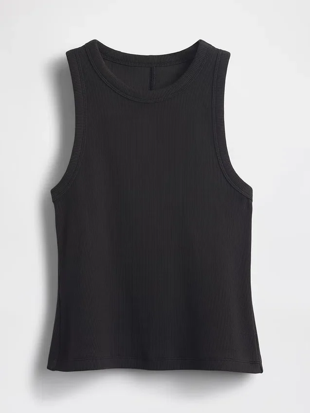 Schweres Tanktop mit Rippbündchen und Neckholder-Ausschnitt