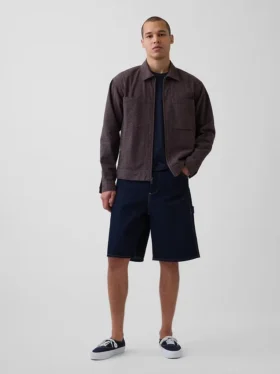 Seersucker-Hemdjacke mit Reißverschluss