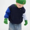 Set aus CashSoft-Mütze und Fäustlingen im Zopfmuster für Baby & Kleinkind